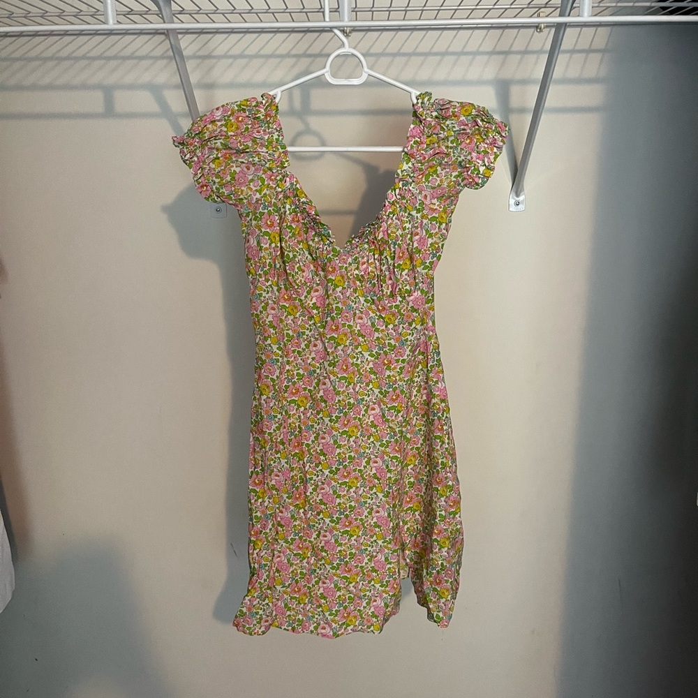 With Jean Bella Dress in Pansies Print